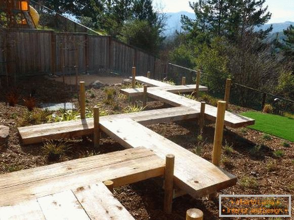Идеи за градинарски патеки направени од дрво 2016 година