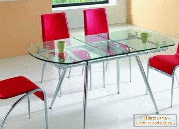 маса, кујна, стакло, преклопен, слика 8