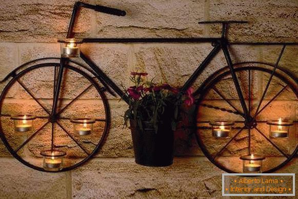 Криејтив ковано светилник Велосипед - слика на ѕидот