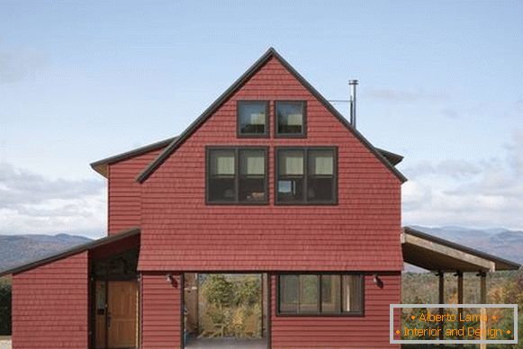 Моделна комбинација на покриви и фасадни бои 2016: црвена и црна