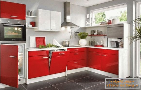 Црвена сива кујна 37