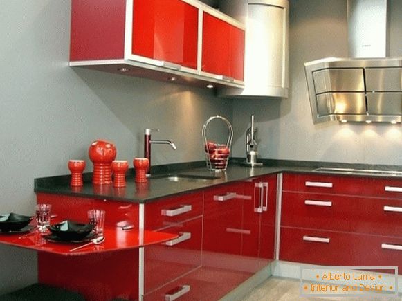 Црвена сива кујна 40