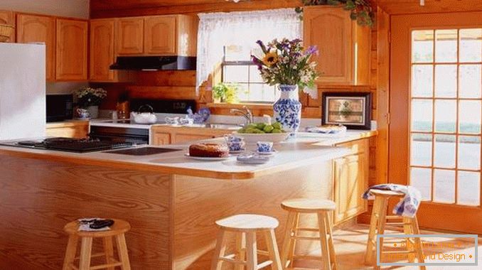 кујна направена од дрво со свои раце во модерен стил, фото 3