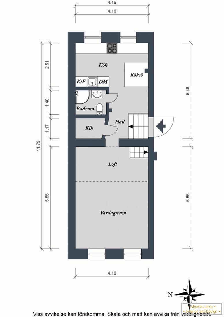 Шемата на проектот на стан во Стокхолм