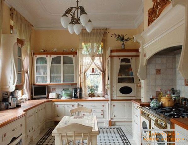 дизајн на мала кујна во стилот на Прованса фото 2