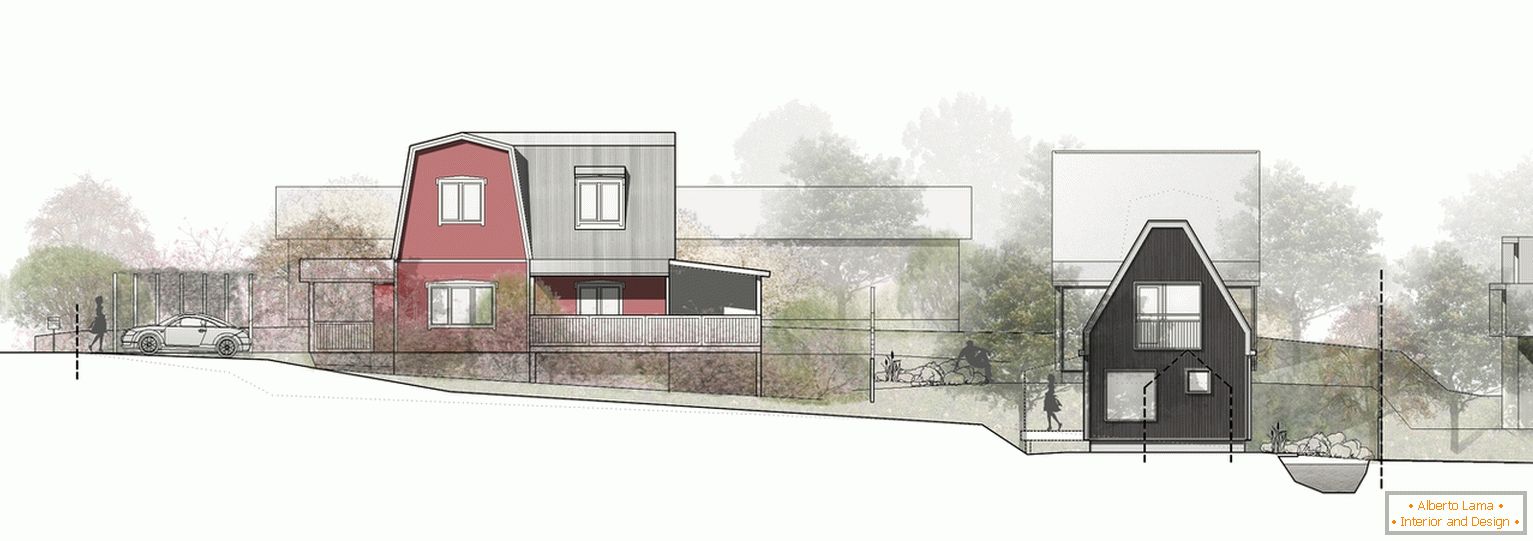 Фасади на куќи во едно мало куќичко село - проект
