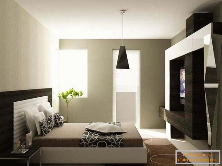 Спалната соба во хај-тек стил, исто така, може да биде пријатна и семејно-топло, главната работа е да се избере вистинската боја.