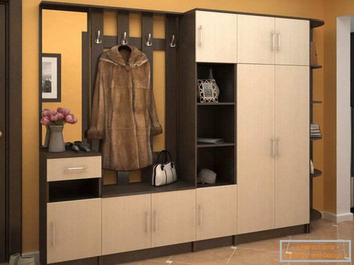 Пространиот модуларен ѕид за ходникот ви овозможува функционално да го организирате просторот. Атрактивниот изглед на мебелот ќе го красат ентериерот во било кој стил.