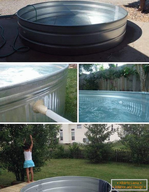 Евтини базен со свои раце од импровизирани материјали - фото капацитет