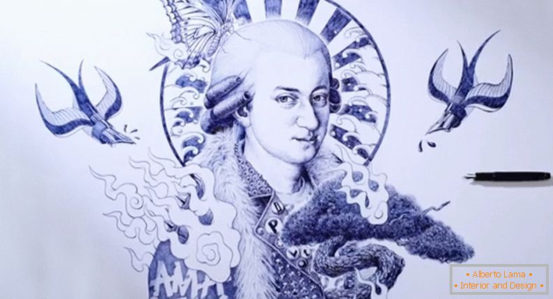 Моцарт, насликан со шалтер