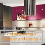 Интересна комбинација на бои во внатрешноста на кујната
