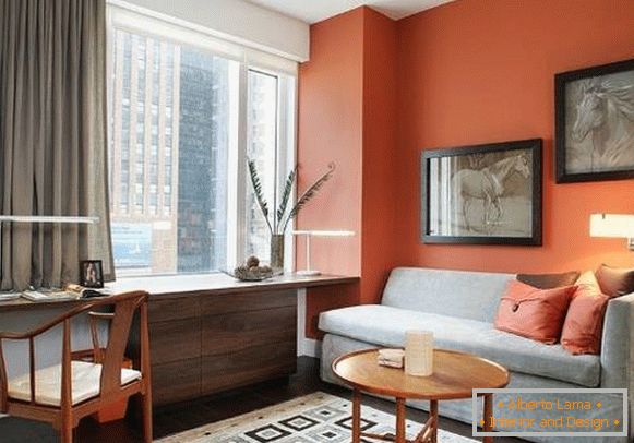 Модерен дом-канцеларија-портокалова боја