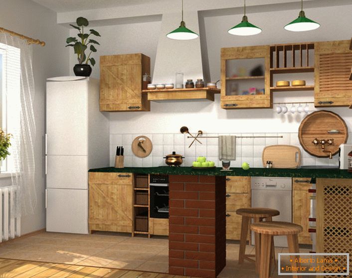 Дизајн проект за мала кујна во град стан или приватна куќа. 