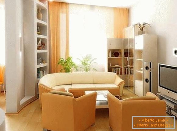 Дизајн на мала дневна соба - мал мебел
