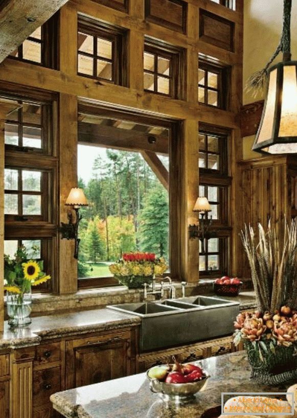 прозорци во дрвена куќа фото
