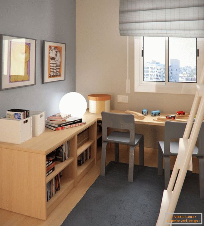 Кул-деца-соба идеи-со-дрвени-сетови-шема-идеи-за-мали-простори-Внатрешен-дизајн-за-деца-спална соба-украсување-со-студија-маса единица, исто така, инспиративни