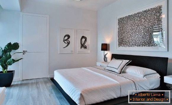 Скандинавски дизајн на спална соба со лебдечки кварц