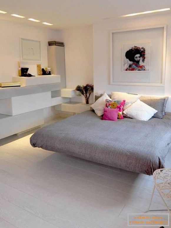 Женска спална соба во стилот на минимализмот