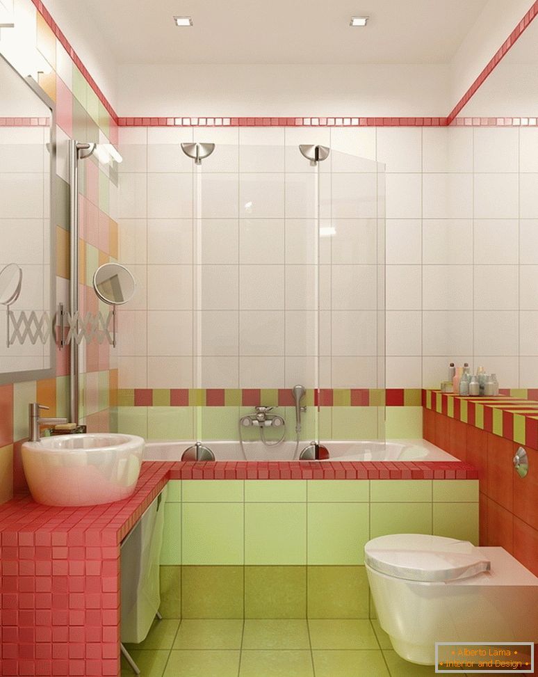 Внатрешноста на бања во комбинација со тоалет