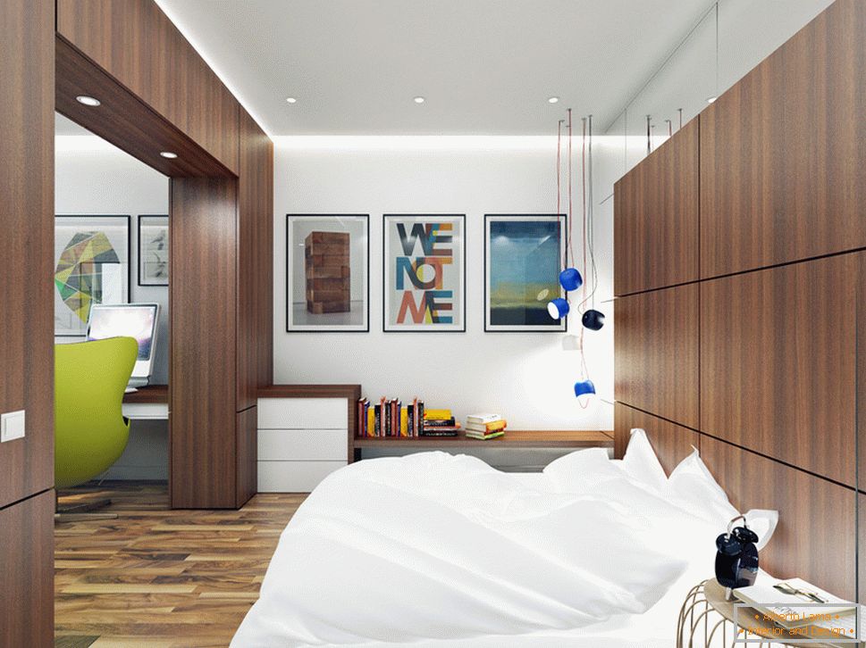 Спална соба во контрастни бои