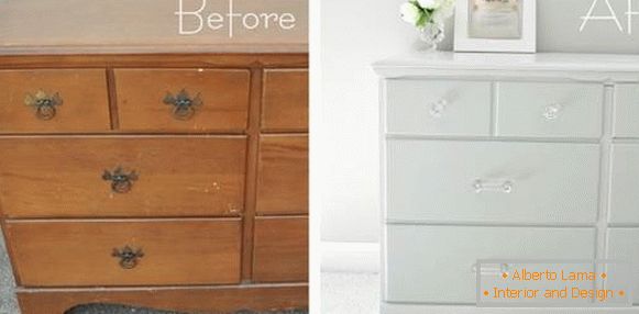 Стара мебел пред и по реставрацијата на гардеробата