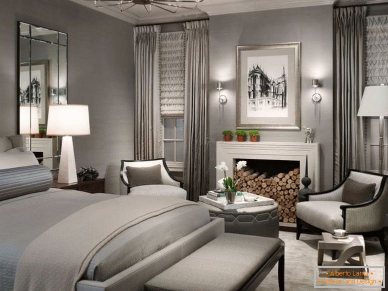 сребрено-сива спална соба