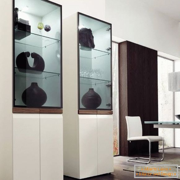 Луксузни модерни кабинети покажуваат бело во внатрешноста