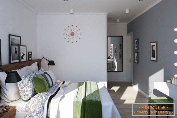Дизајн на спална соба во двособен стан во скандинавски стил