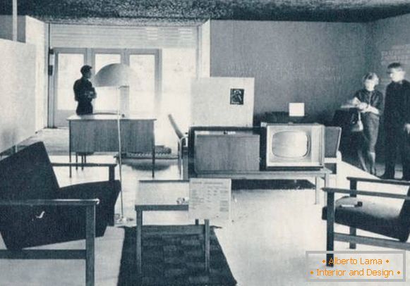 Стилски советски мебел за дневната соба на 50-60-те
