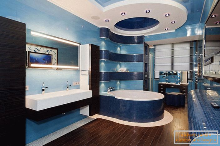 Санитарија за бањата е правоаголни мијалници и овални бањи, и единствениот начин.