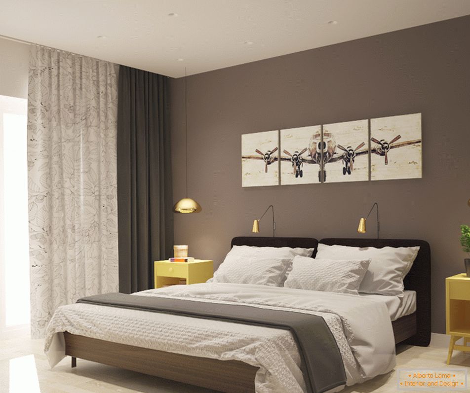 Пространа спална соба во пастелни бои