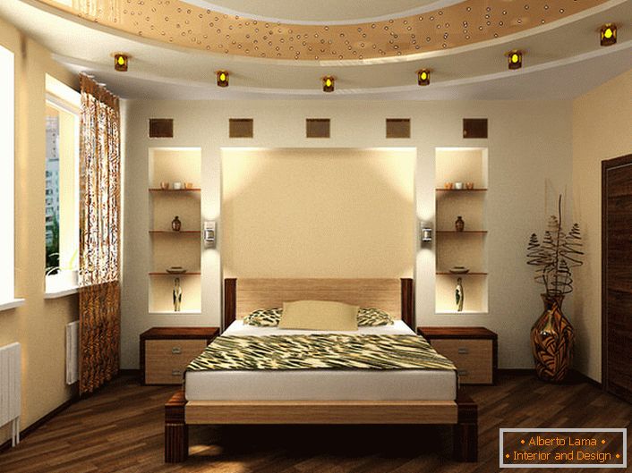 Спалната соба е украсена со стил на Арт Нову. Внатрешни врати се вклопуваат во целокупниот концепт на стил. 