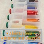 Кутии за чување моливи направени од пластични шишиња