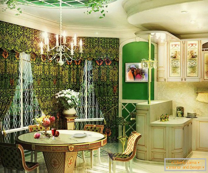 Катче во дневната соба на селска куќа со препознатливи карактеристики на барокниот стил.