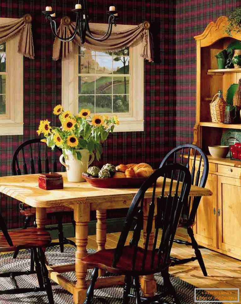 Земја стил во внатрешноста - фотографии од најдобрите идеи