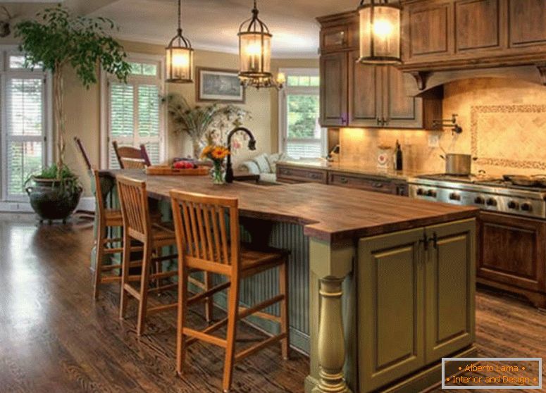 Земја стил во внатрешноста - фотографии од најдобрите идеи