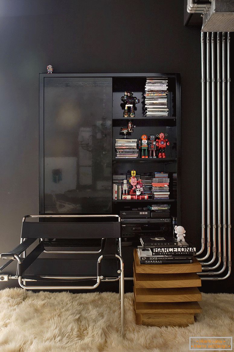 Стилски дизајн на шкафче во црно