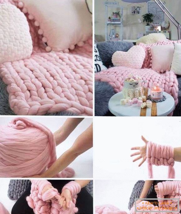 Како да се направи плетен големи плете со вашите раце - чекор-по-чекор фотографија
