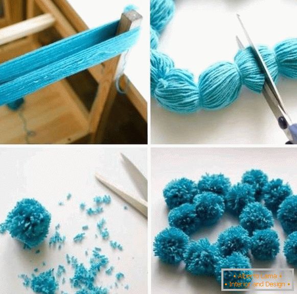 Најлесен начин да се направи плетен на pompoms со свои раце