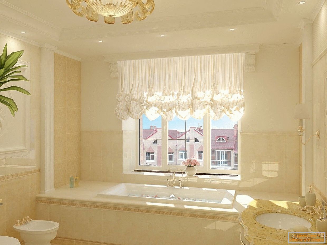 Светли ѕидови во бањата во класичен стил