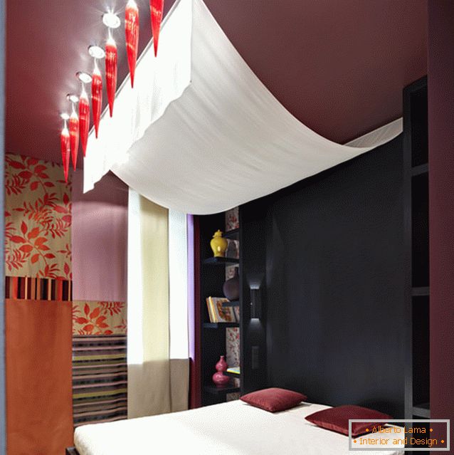 Спална соба дизајн во фузија стил