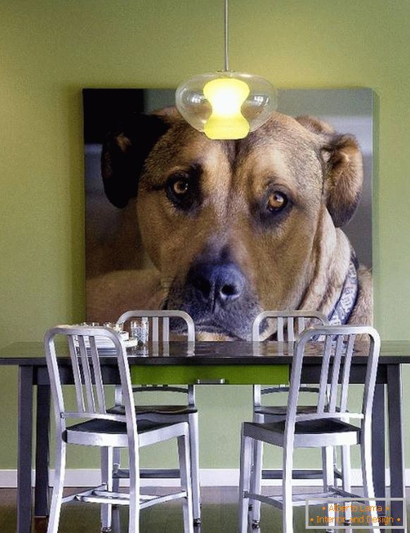 Фотографија на кучето како декорација на ѕидот