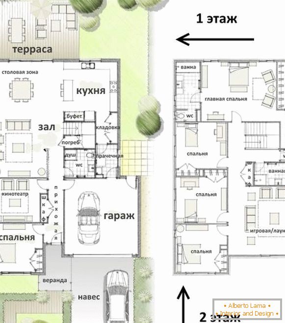 Како да се направи вториот кат во приватна куќа - проект за 4 спални и игралиште