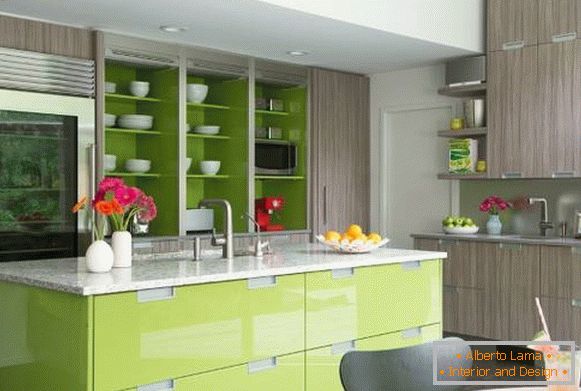 сиво-зелена кујна