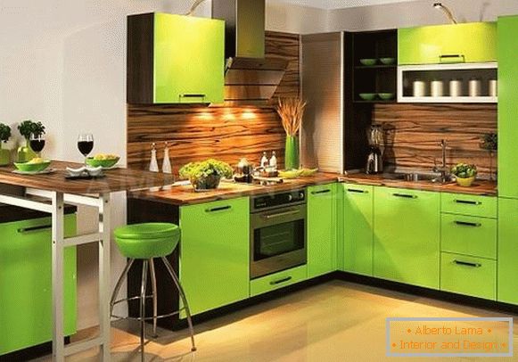 кафеава-зелена кујна-dizayn