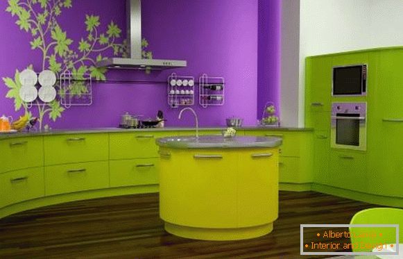 виолетова-зелена кујна