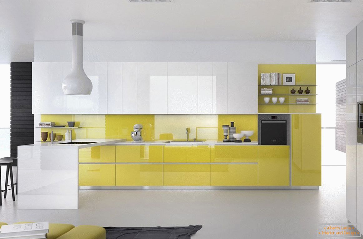 Жолта и бела кујна
