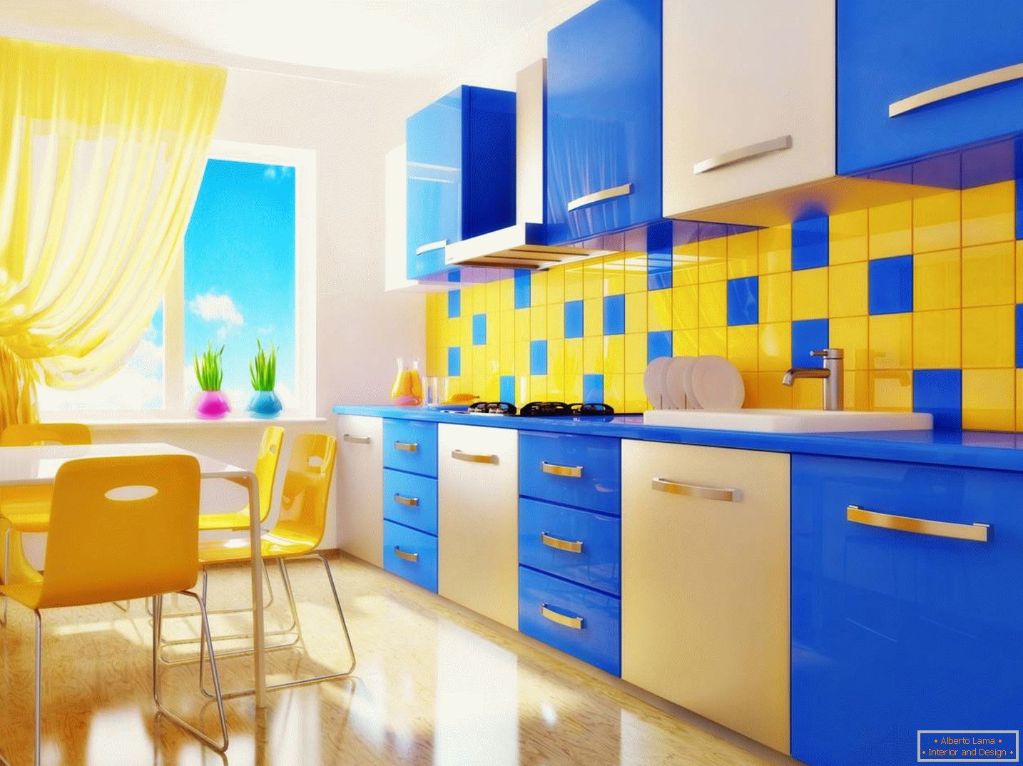 Сина и жолта кујна