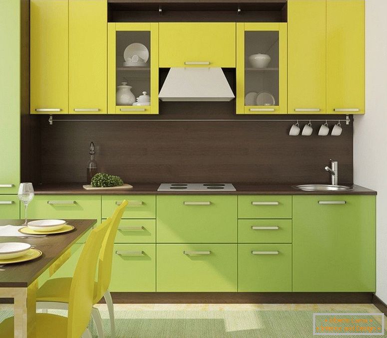 Жолто-зелена кујна