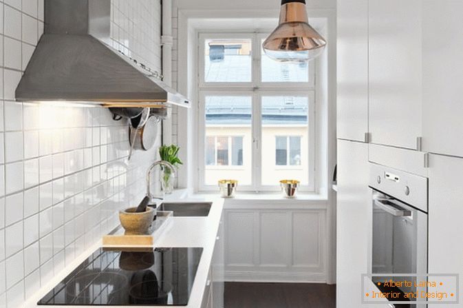 Кујна стан-студио во скандинавски стил